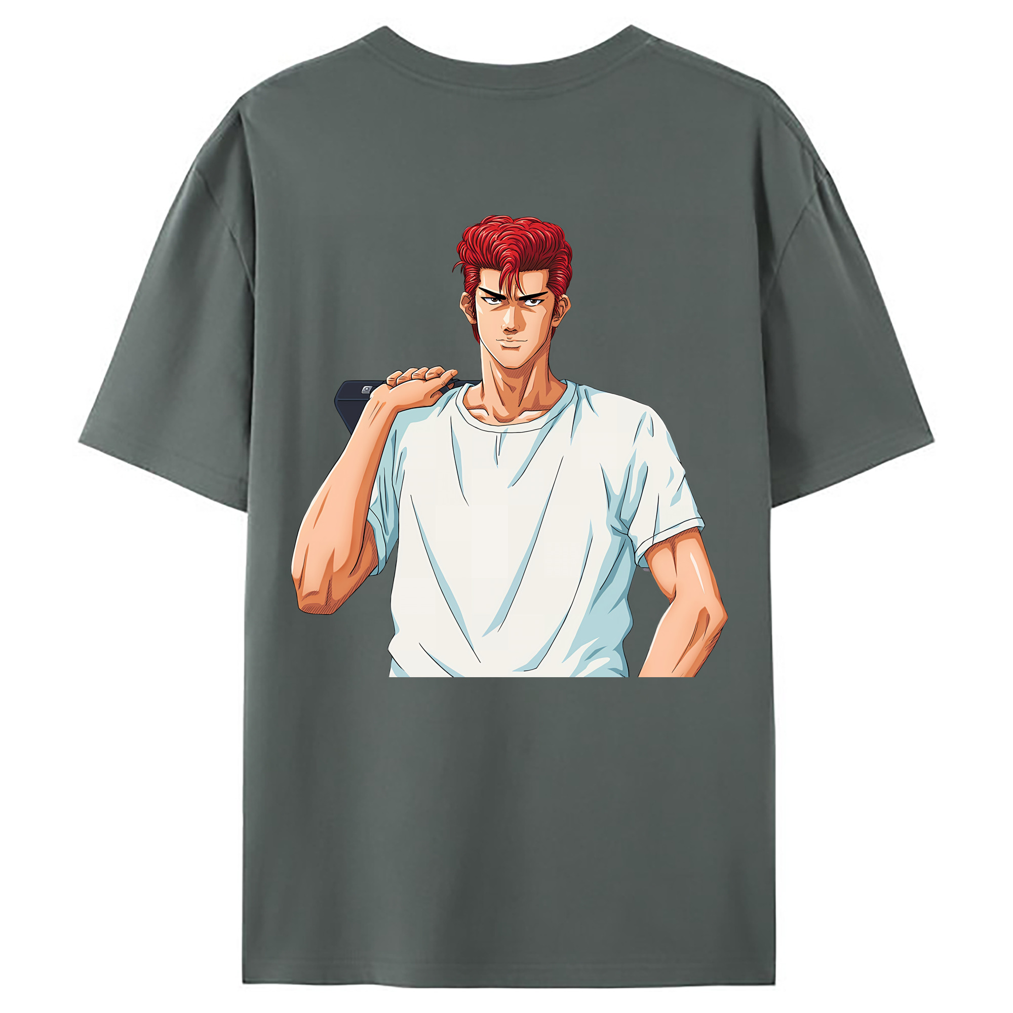 （画像用） SLAM DUNK／スラムダンク 綿100％ メンズ半袖Tシャツ（バックプリント） 通気性